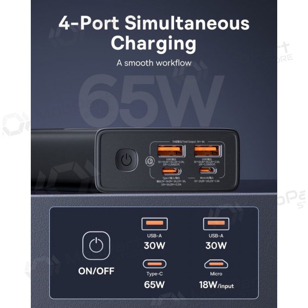 Portable charger / power bank Power Bank Baseus StarLord 65W 20000mAh black P10022906113-00