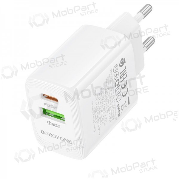 Charger Borofone BN27 20W USB-C/USB-A white