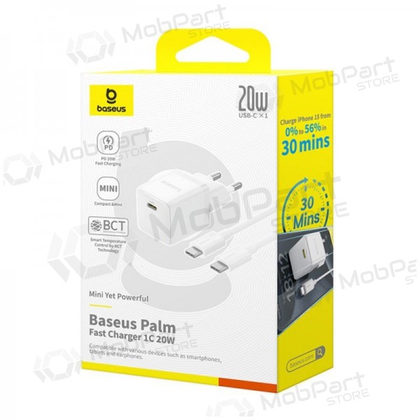 Charger Baseus Palm 20W USB-C + USB-C to USB-C cable 1.0m white P10111602213-01
