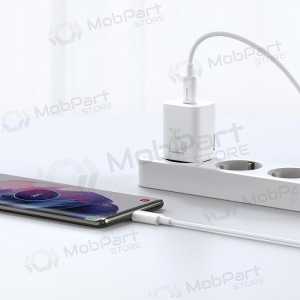 Charger buitinis Baseus Super Si 25W + Type-C 1.0m white TZCCSUP-L02
