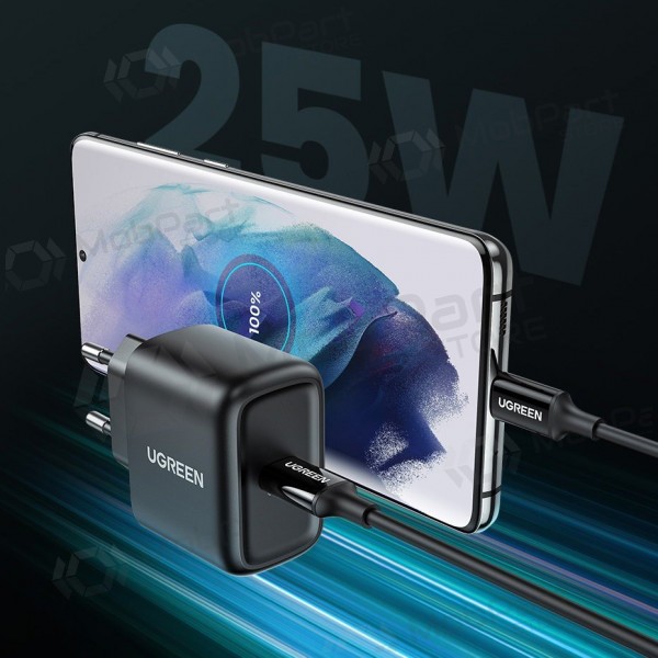 Charger buitinis Ugreen CD250 USB-C 25W + USB-C cable 2.0m black