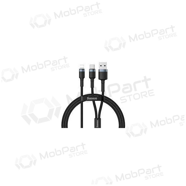 USB cable Baseus Cafule 2in1 Type-C Lightning 20w 1.2m (grey-black) CATKLF-BG1
