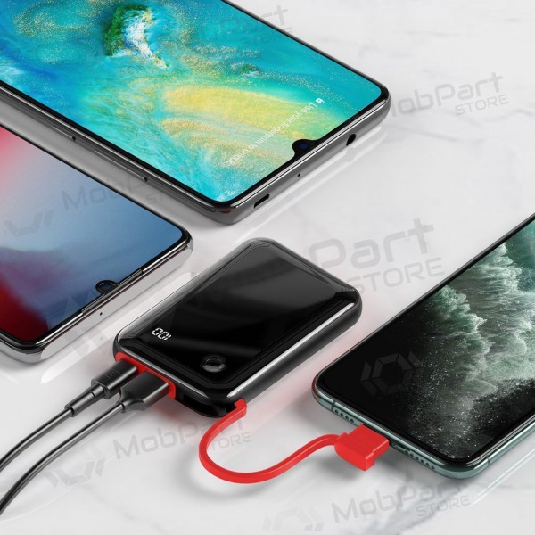 Portable charger / power bank Power Bank Baseus Mini S USB + USB Type C + Lightning 3A 10000mAh black PPXF-E01 Portable charger / power bank Power Bank Baseus Mini S USB + USB Type C + Lightning 3A 10000mAh black PPXF-E01