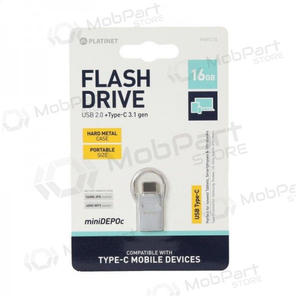 Flash / memory drive Platinet 16GB Type-C + USB 2.0