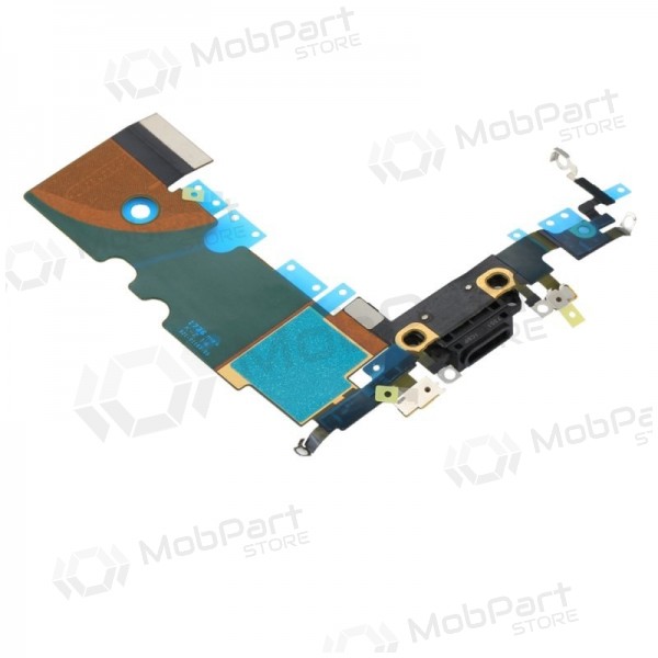 Apple iPhone 8 / SE 2020 charging dock port and microphone flex (black) (used, original)