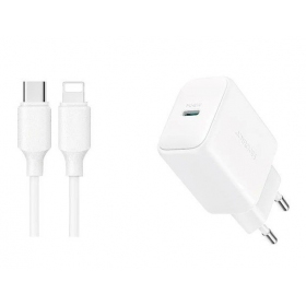Charger Joyroom JR-TCF20 USB-C PD20W + USB-C to Lightning cable 1.0m white
