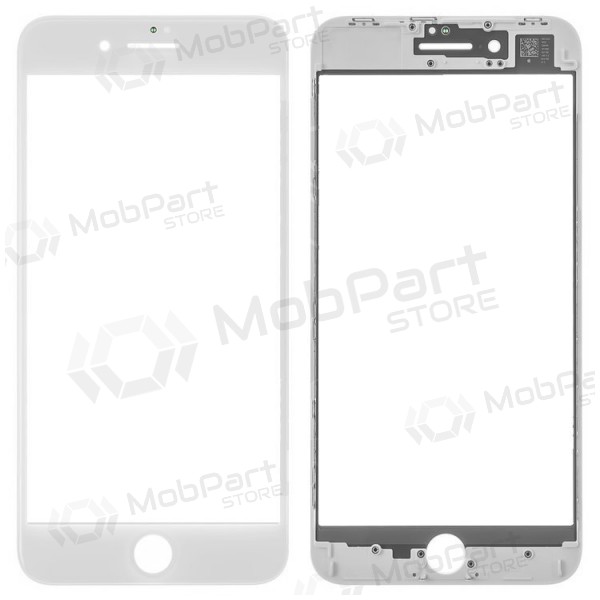 Apple iPhone 8 Plus Screen glass with frame and OCA (white) (v2) (for screen refurbishing) - Premium