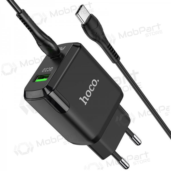 Charger Hoco N5 USB Quick Charge 3.0 + PD 20W (3.1A) + Type-C-Type-C (black)