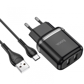 Charger Hoco N4 + Type-C (2.4A) (black)