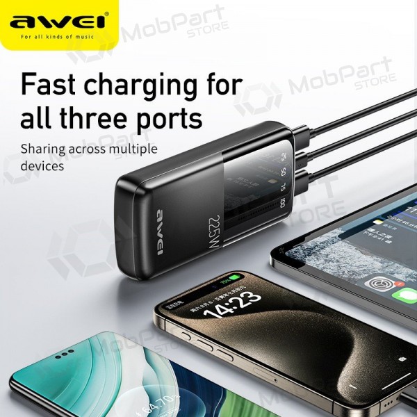 Portable charger / power bank Power Bank Awei P13K PD20W/QC22.5W 20000mAh black