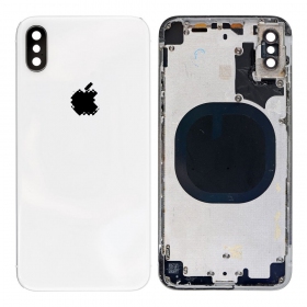 Apple iPhone X back / rear cover (silver) (used grade C, original)