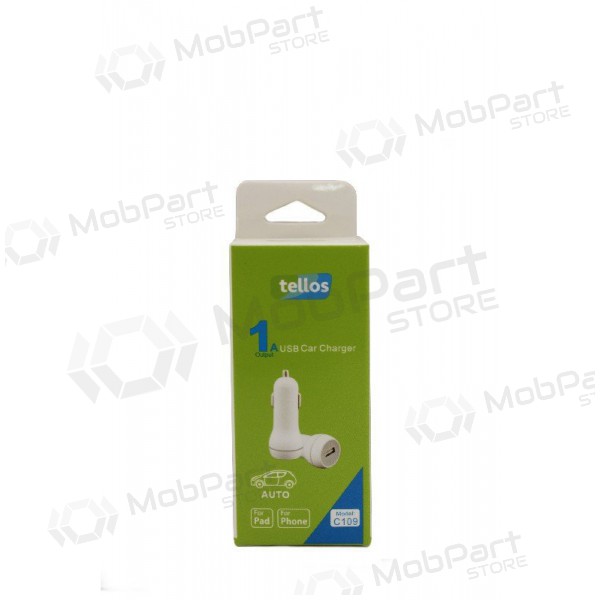Car charger Tellos C109 USB 1A (white)