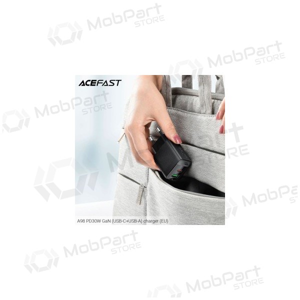 Charger Acefast A98 30W GaN USB-C/USB-A black