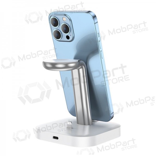 Charger wireless Hoco CW43 Graceful 3-in-1 white