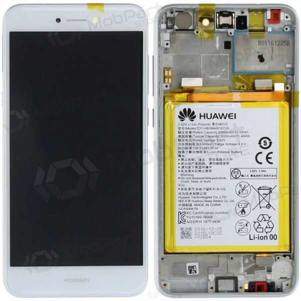 Huawei P8 Lite 2017 / P9 Lite 2017 / Honor 8 Lite screen (white) (with frame and battery) (service pack) (original)