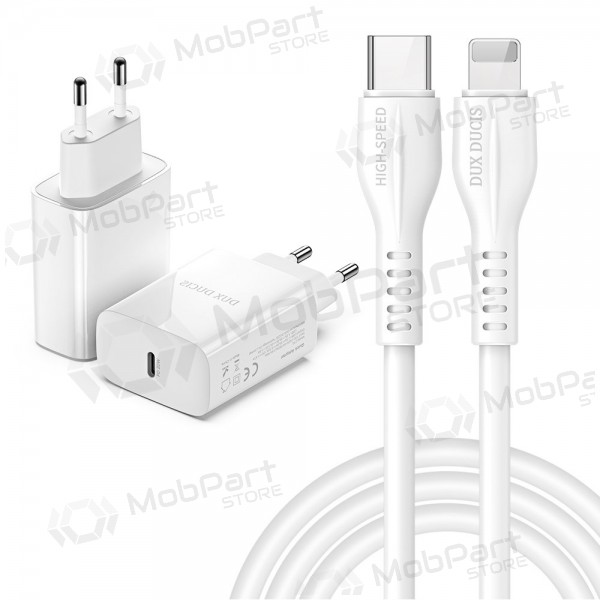 Charger Dux Ducis C60-PD 20W + Type-C-Lightning (white)