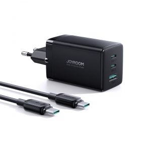 Charger buitinis Joyroom GaN JR-TCG01 2xUSB-C/USB-A 65W + USB-C cable 1.2m black