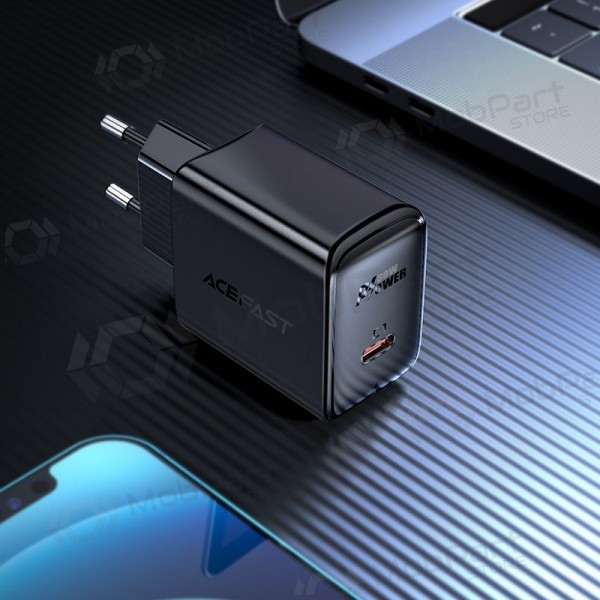 Charger buitinis Acefast A21 30W GaN USB-C black