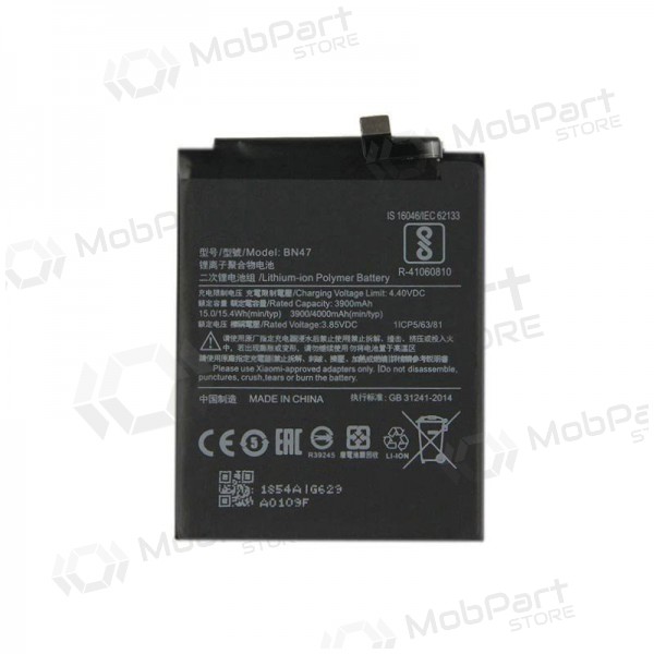 Xiaomi Redmi Mi A2 Lite / 6 Pro (BN47) battery / accumulator (3900mAh) Xiaomi Redmi Mi A2 Lite / 6 Pro (BN47) battery / accumulator (3900mAh)