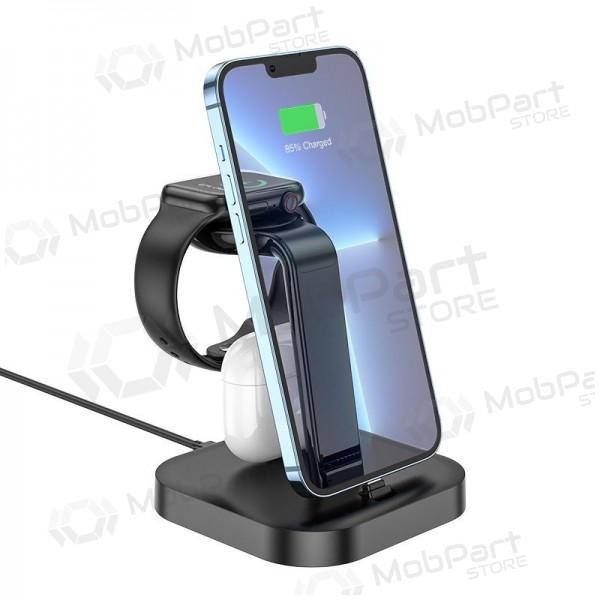 Charger wireless Hoco CW43 Graceful 3-in-1 black