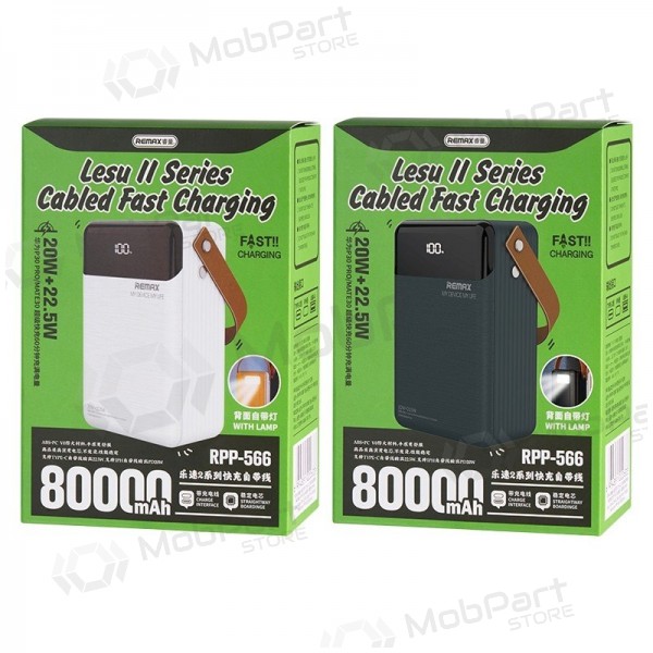 Portable charger / power bank Power Bank Remax RPP-566 22.5W 80000mAh grey