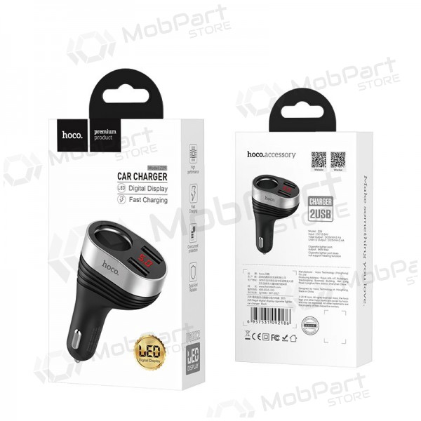 Charger automobilinis Hoco Z29 x 2 USB (3.1A) (black)