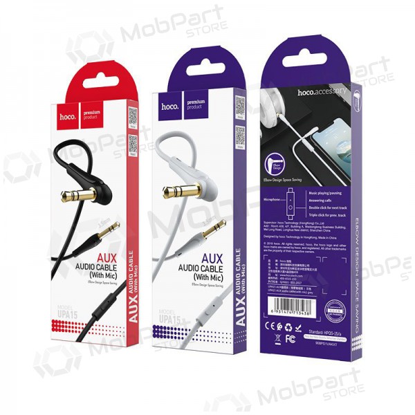 Audio adapter Hoco UPA15 AUX 3,5mm į 3,5mm (black) Audio adapter Hoco UPA15 AUX 3,5mm į 3,5mm (black)