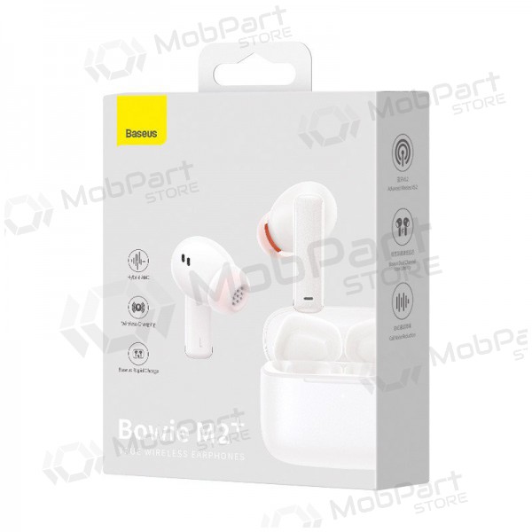 Wireless headset / handsfree Baseus Bowie M2+ NGTW190002 (white)