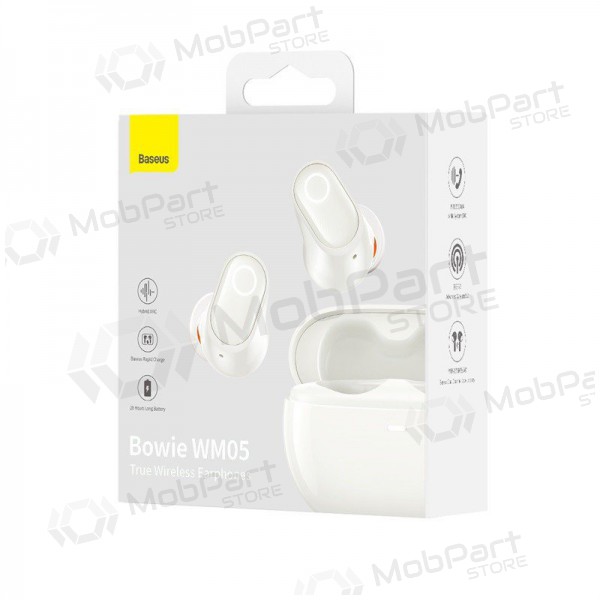 Wireless headset / handsfree Baseus Bowie WM05 NGTW200002 (white) Wireless headset / handsfree Baseus Bowie WM05 NGTW200002 (white)