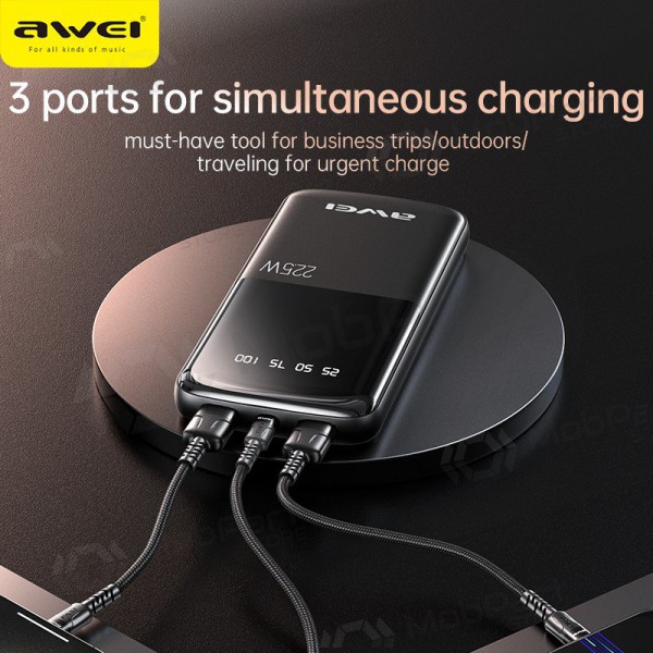 Portable charger / power bank Power Bank Awei P10K 22.5W 10000mAh black