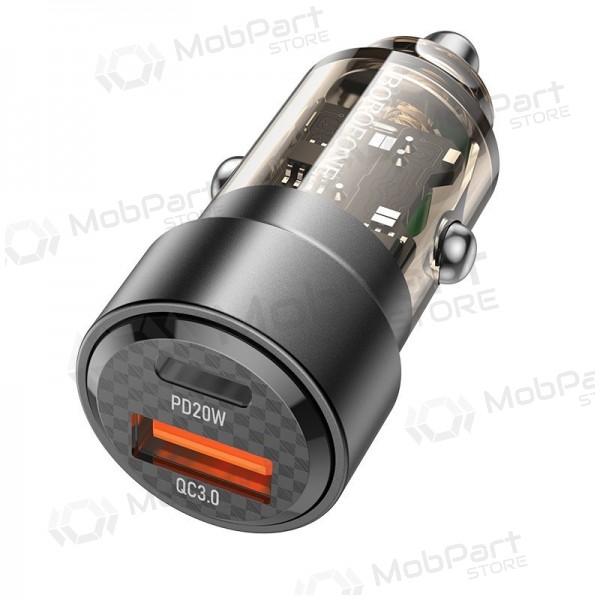 Charger automobilinis Borofone BZ20 PD20W+QC3.0 38W black