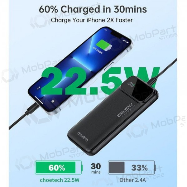 Portable charger / power bank Power Bank Choetech B728 22.5W 10000mAh black