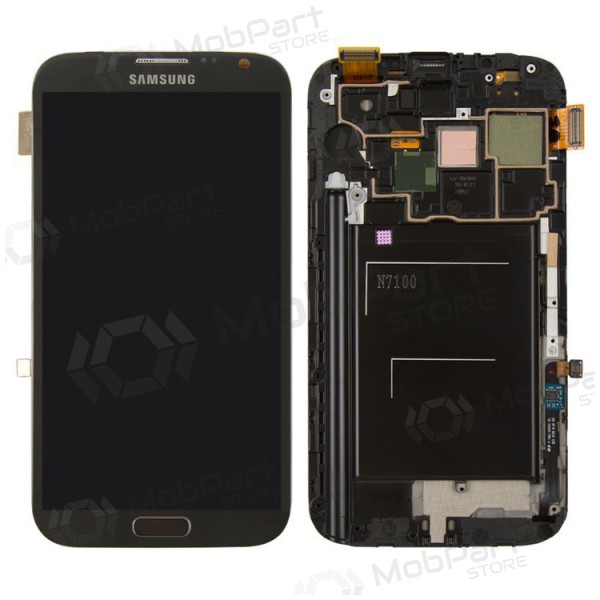 Samsung N7100 Galaxy Note 2 screen (black) (with frame) (service pack) (original)