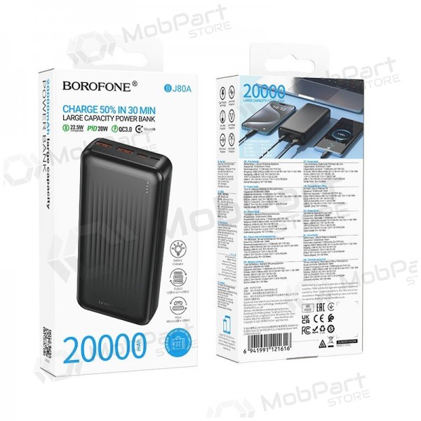 Portable charger / power bank Power Bank Borofone BJ80A 22.5W 20000mAh black