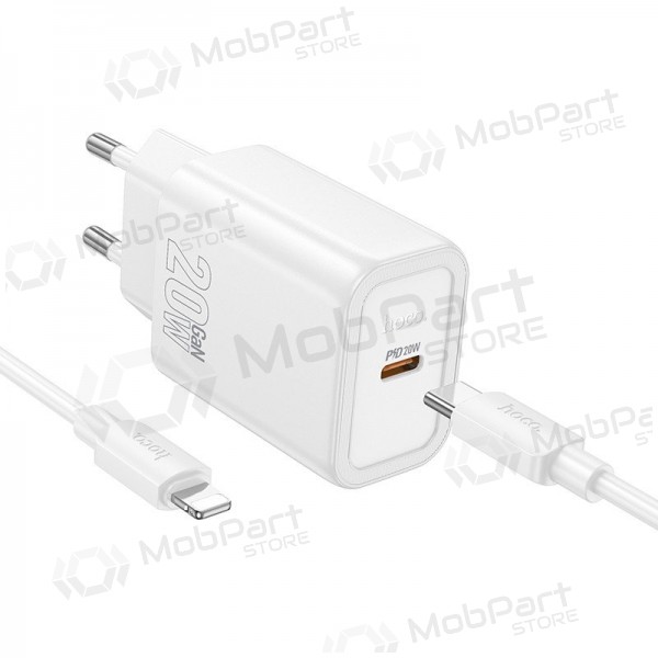 Charger Hoco N60 20W GaN USB-C + USB-C to Lightning cable 1.0m white
