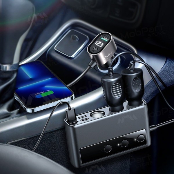 Charger automobilinis Joyroom 9in1 154W 3x12V, PD USB Type-C, QC3.0 USB-A, 4xUSB-A JR-CL06