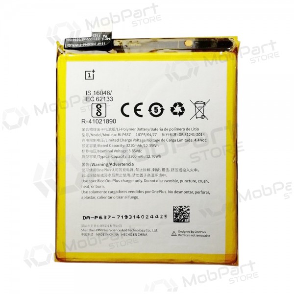OnePlus 5T (BLP637) battery / accumulator (3300mAh)