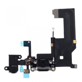 Apple iPhone 5 charging dock port and microphone flex (black)
