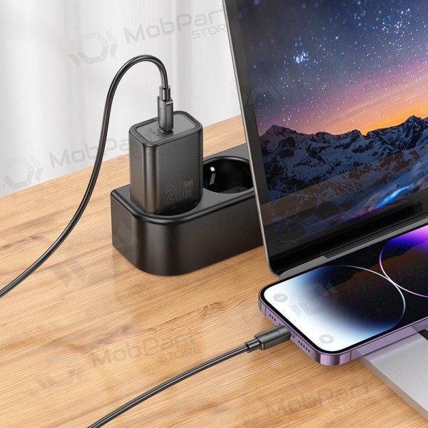 Charger Hoco N60 20W GaN USB-C + USB-C to Lightning cable 1.0m white