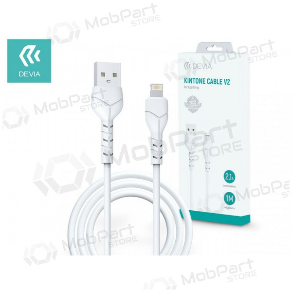 USB cable Devia Kintone Lightning 1.0m (white) 5V 2.1A