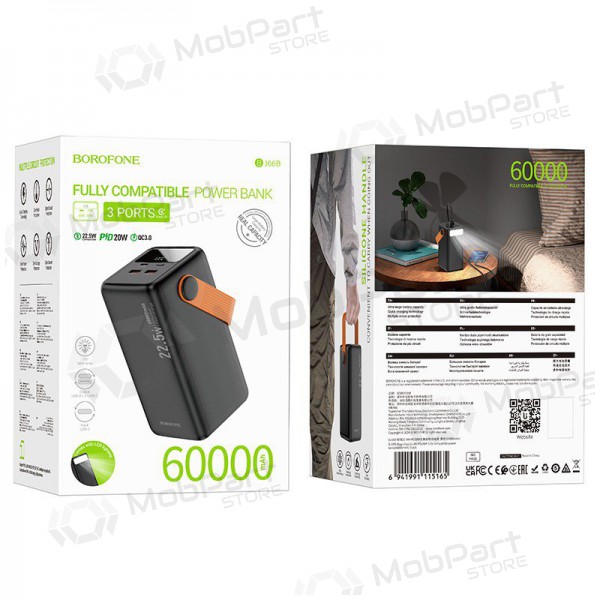 Portable charger / power bank Power Bank Borofone BJ66B 22.5W+PD20W 60000mAh black