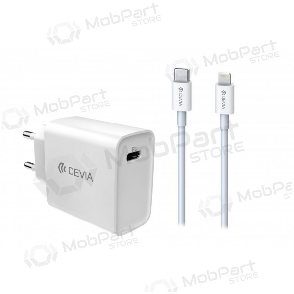 Charger Devia Smart PD Quick Charge + MFI Type-C-Lightning (white)