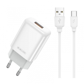 Charger buitinis Jellico EU01 2.4A USB + Type-C white