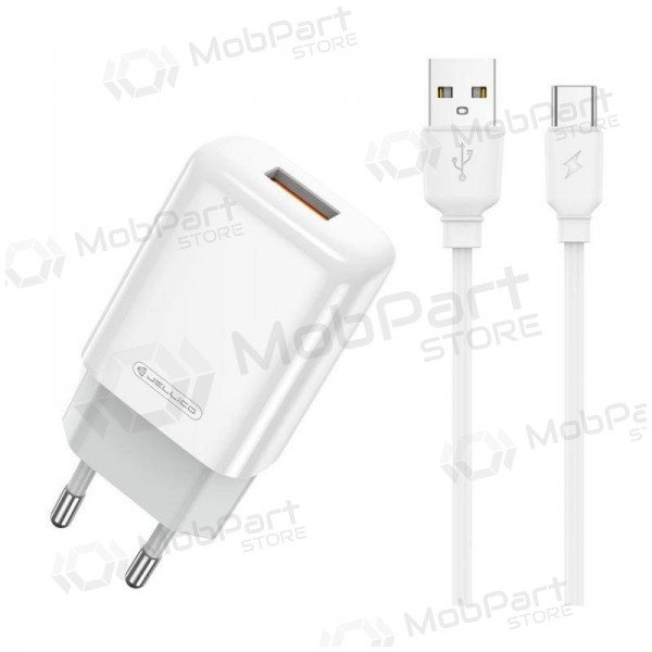 Charger buitinis Jellico EU01 2.4A USB + Type-C white