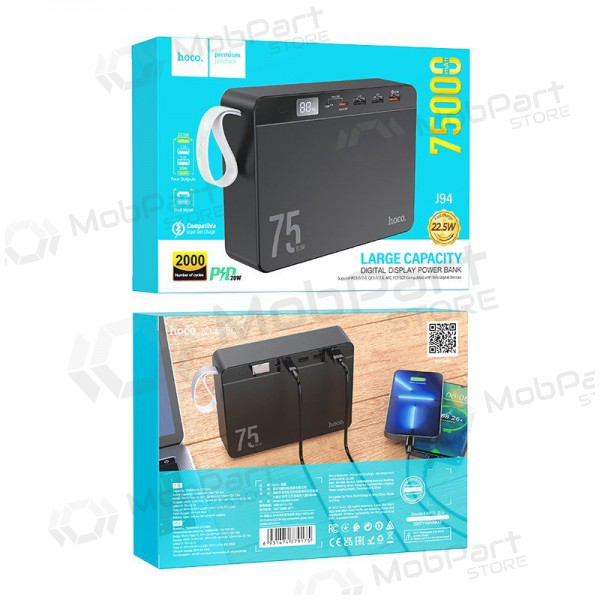 Portable charger / power bank Power Bank Hoco J94 Overlord 22.5W 75000mAh black