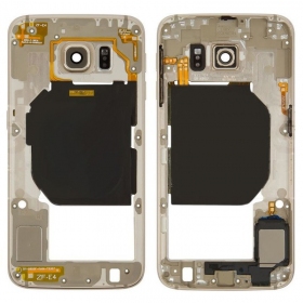 Samsung G920F Galaxy S6 middle cover (gold) (used Grade B, original)