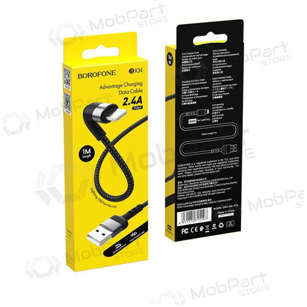 USB cable Borofone BX34 Lightning 1.0m (black)