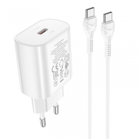 Charger buitinis Hoco N22 Jetta PD25W + Type-C white