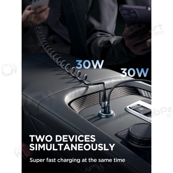 Charger automobilinis Joyroom JR-CCN04 USB-C/USB-A 60W black