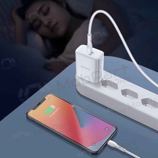 Charger Dux Ducis C60-PD 20W + Type-C-Lightning (white)